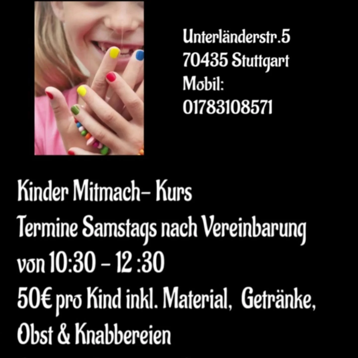 LeDaMa kosmetikstudio — Stuttgart-Zuffenhausen — Kinder-Mit-Mach-Kurs